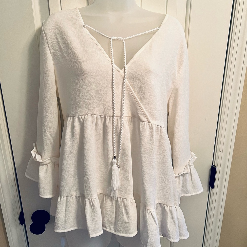 Bohemian flowy ruffle top